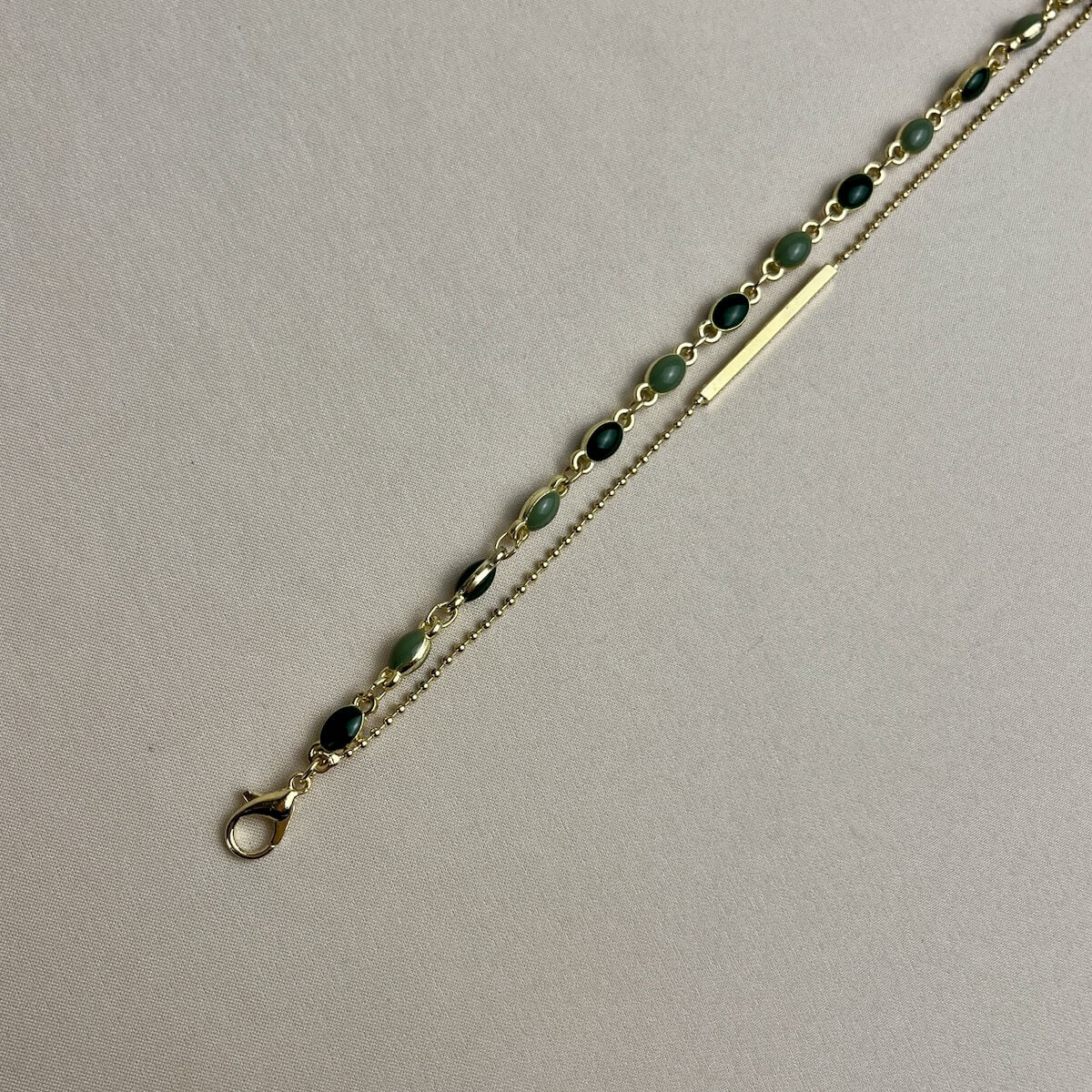 verdant glow layered bracelet