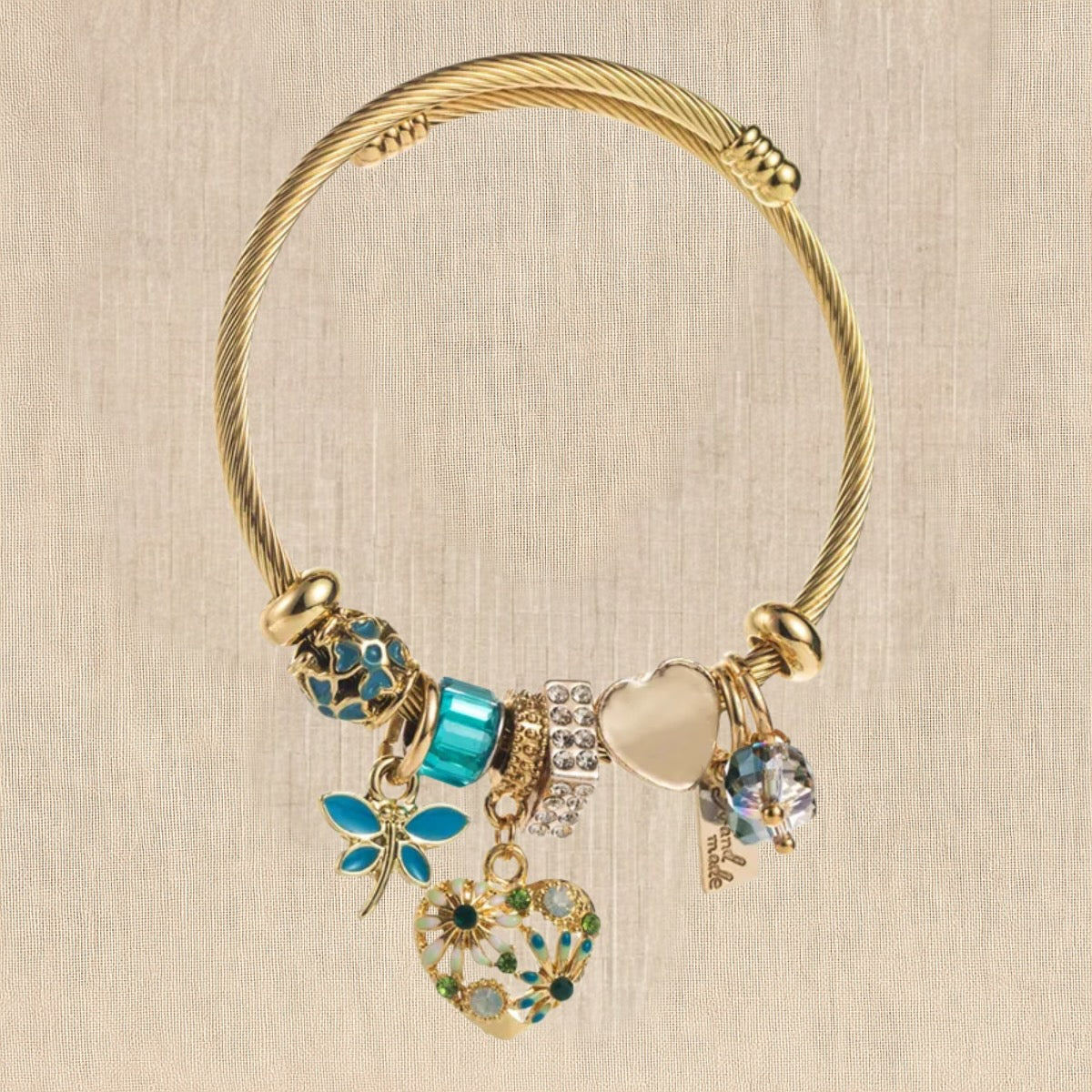 Azure Bloom Charm Bangle