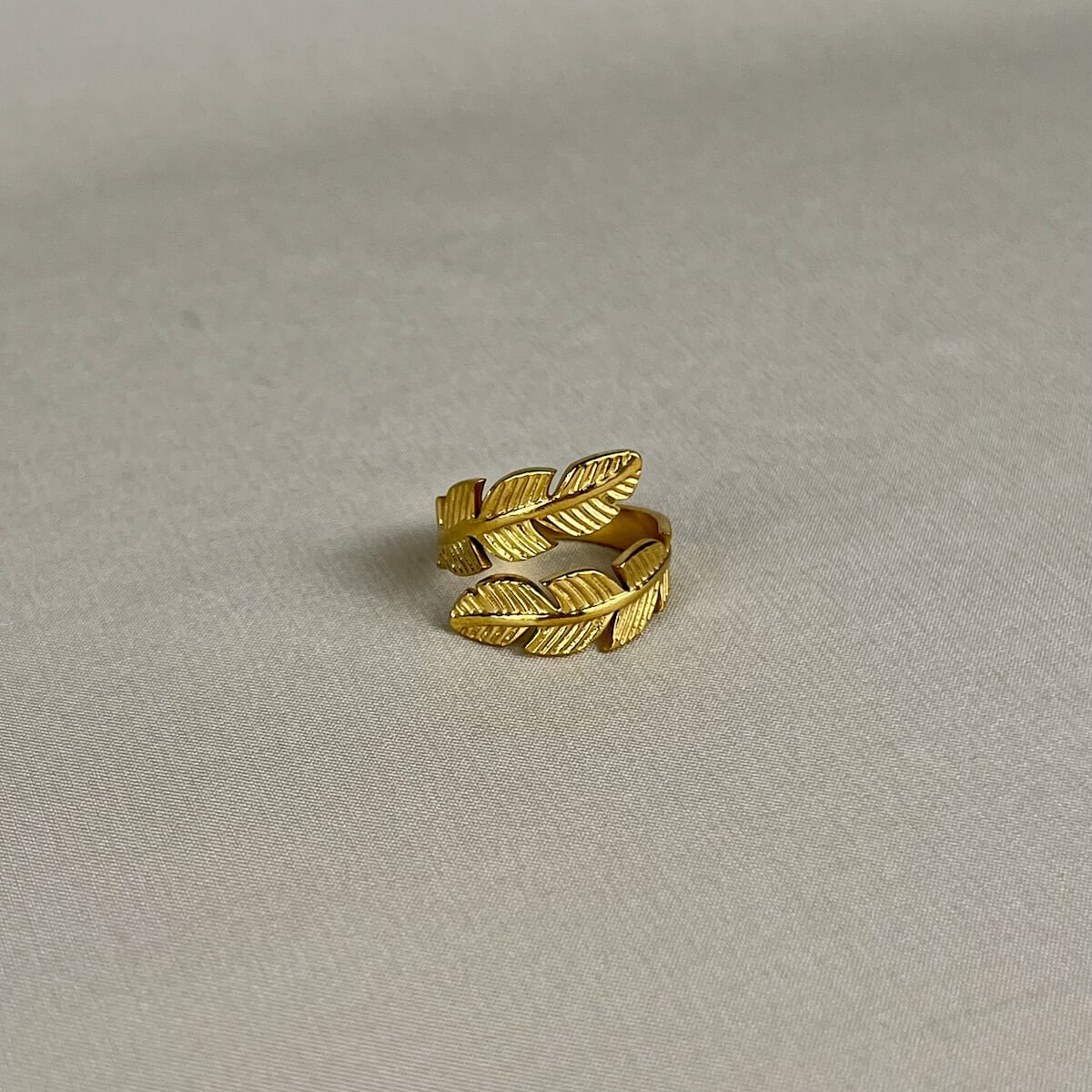 Golden Feather Wrap Ring