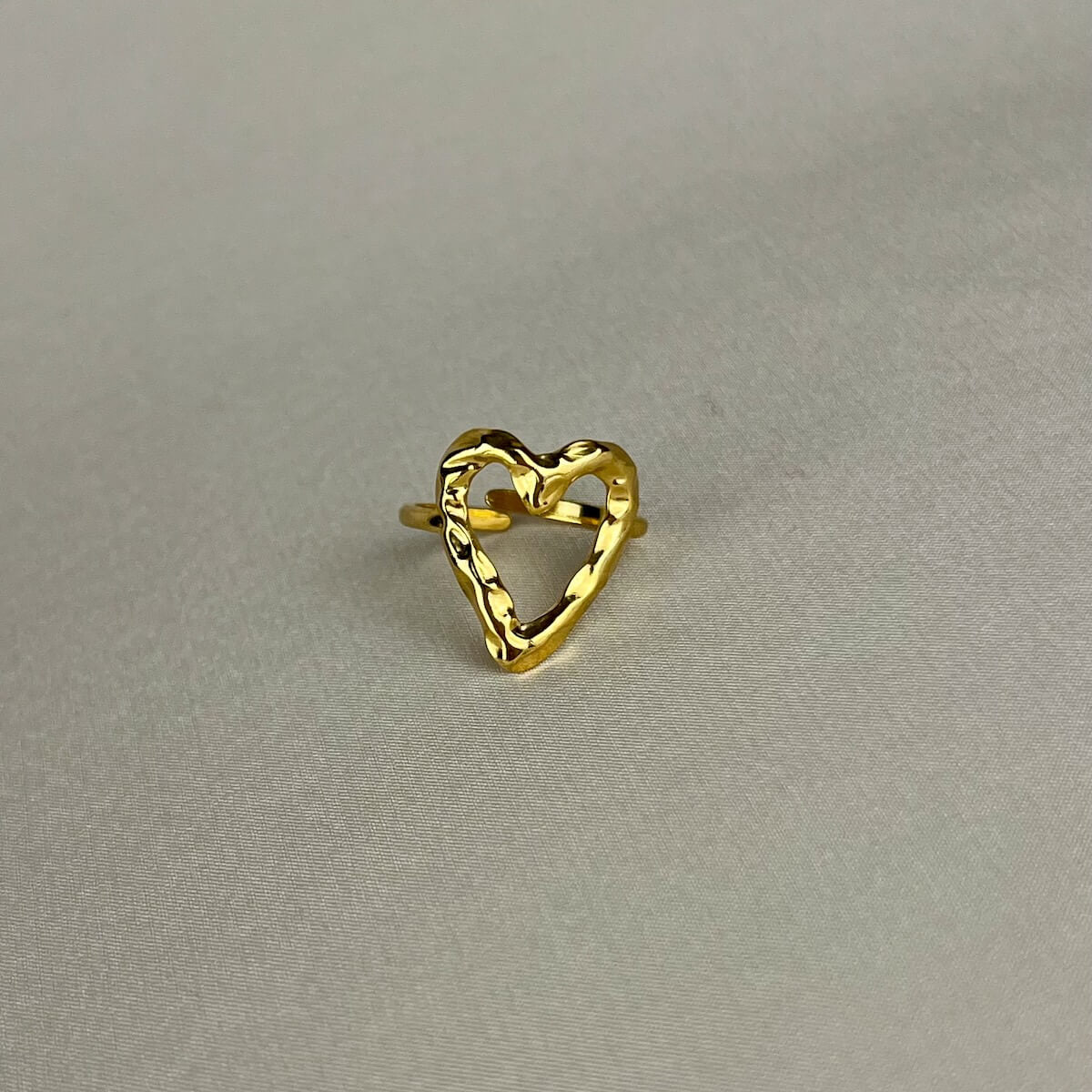Hammered Heart Ring