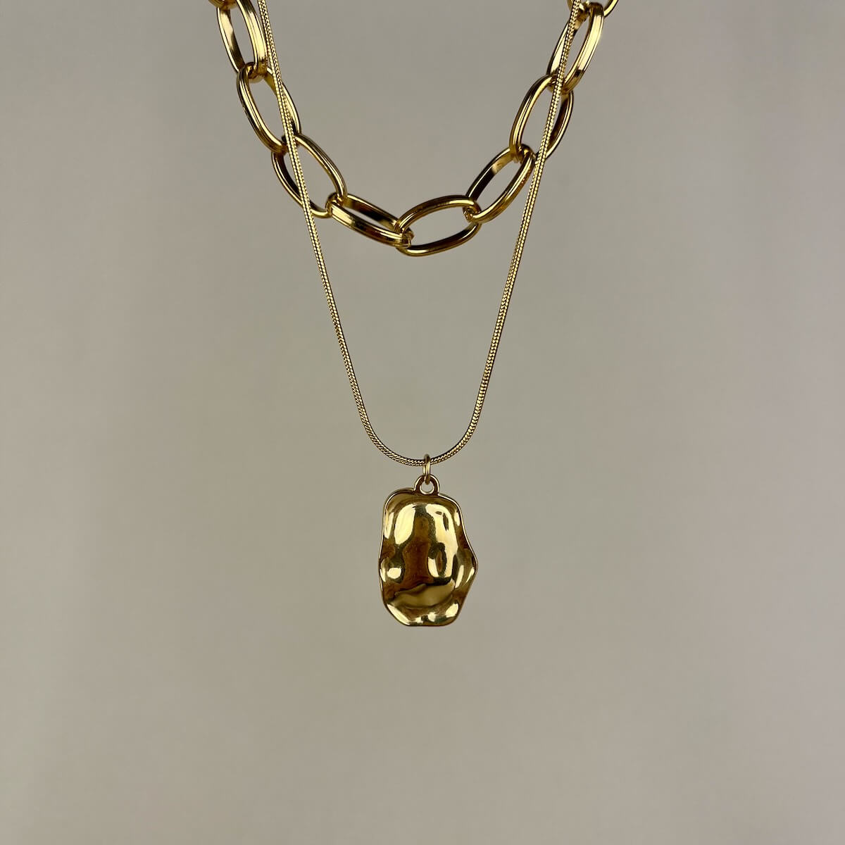 Molten Gold Layered Necklace