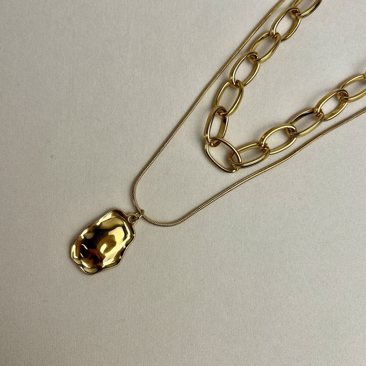 Molten Gold Layered Necklace