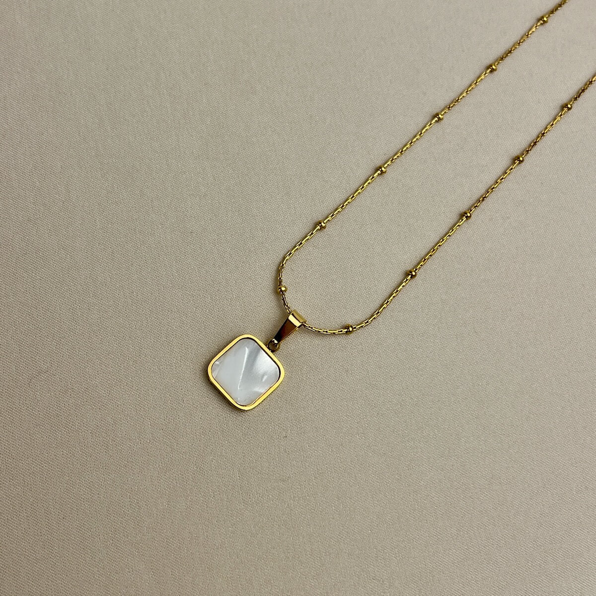 Pearl Essence Square Necklace