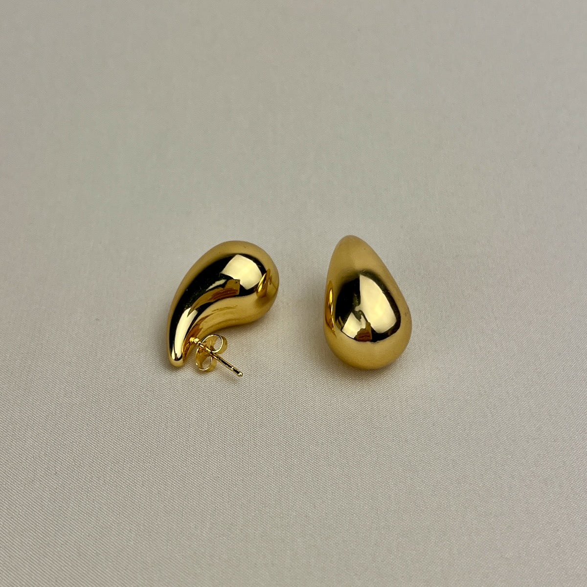 Sculpted Gold Teardrop Earrings