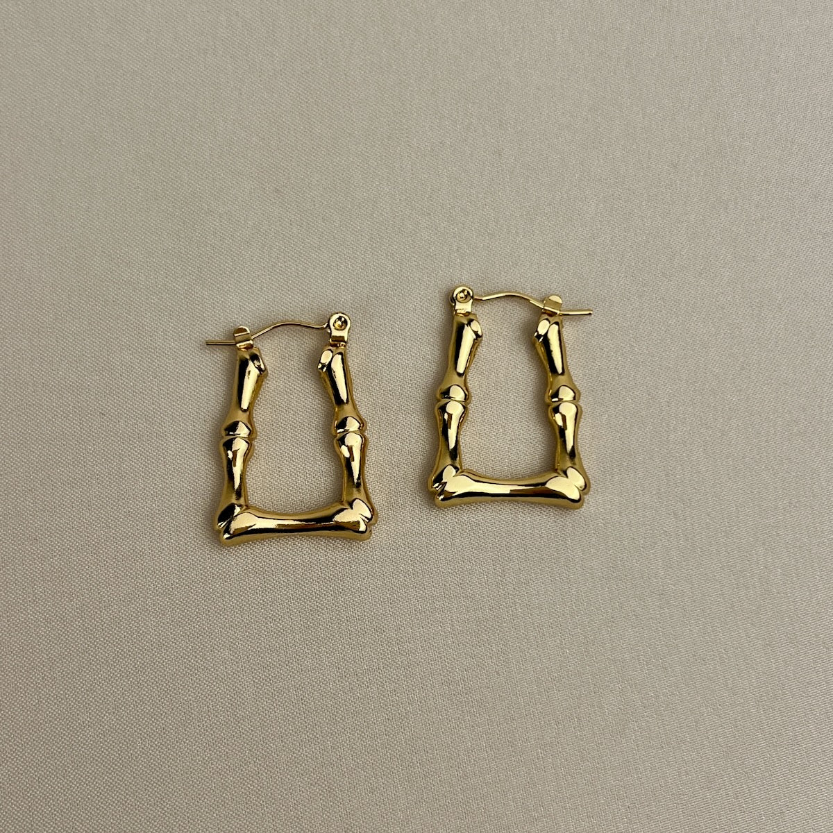 Gold Structured Hoop Earrings