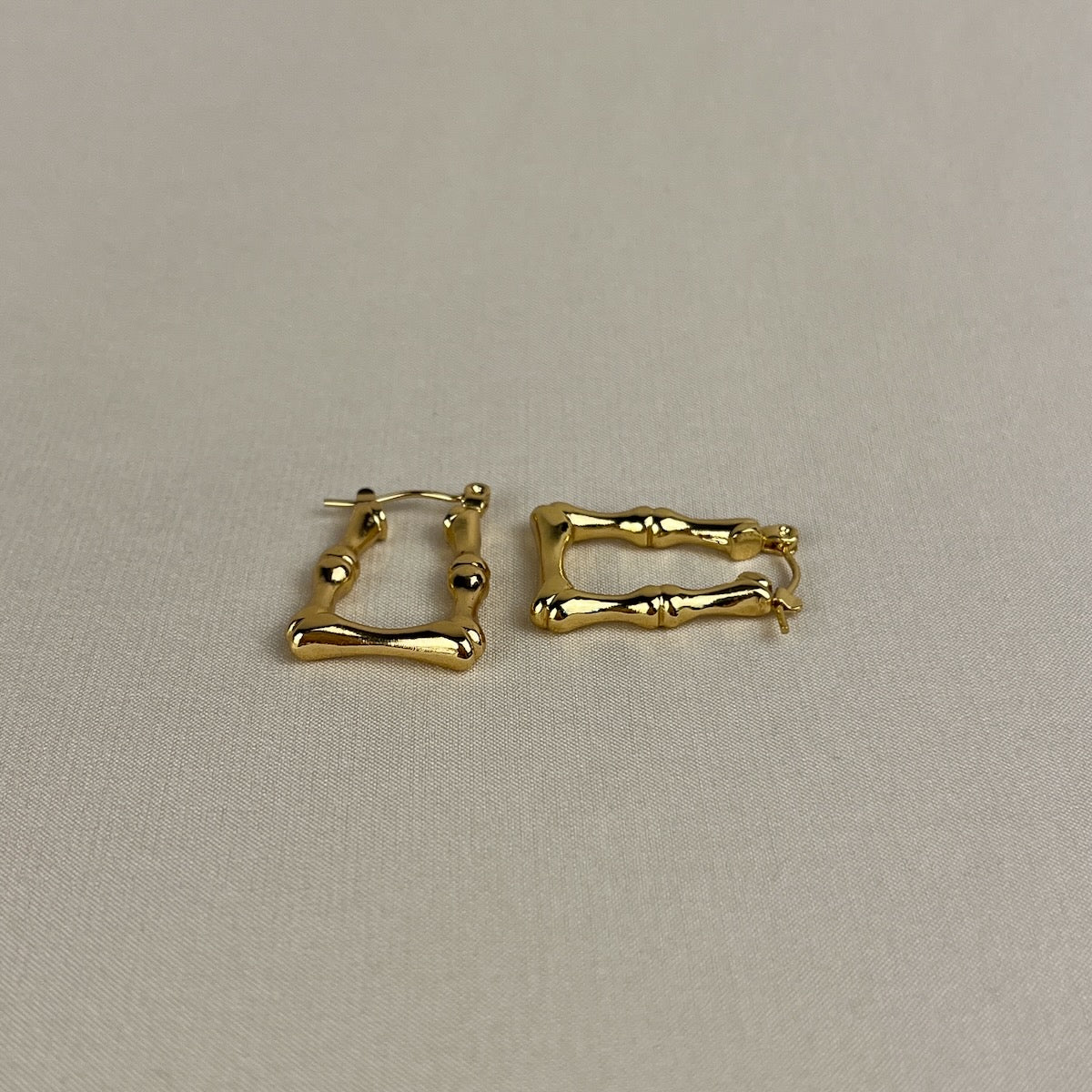 Gold Structured Hoop Earrings