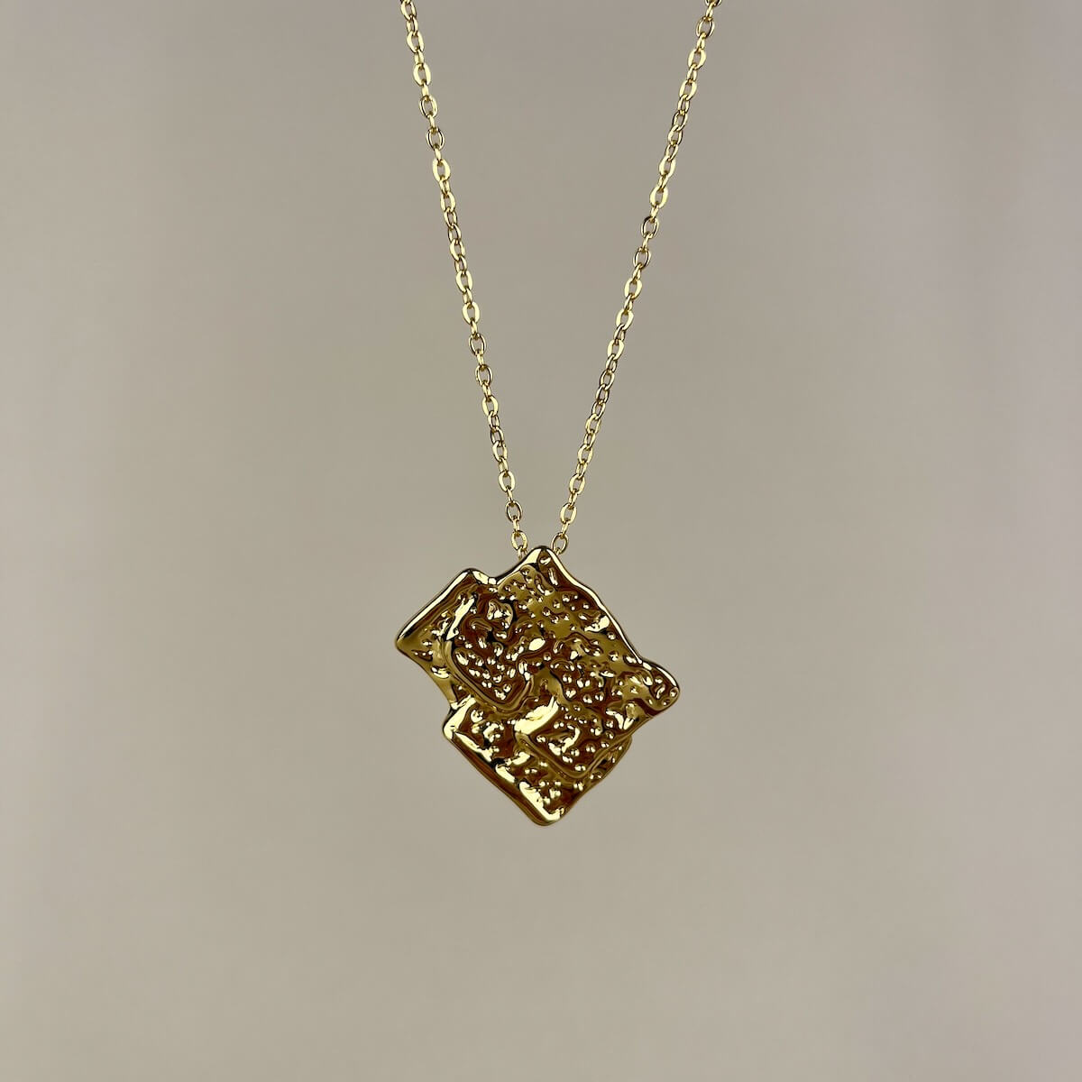 Textured Gold Statement Necklace