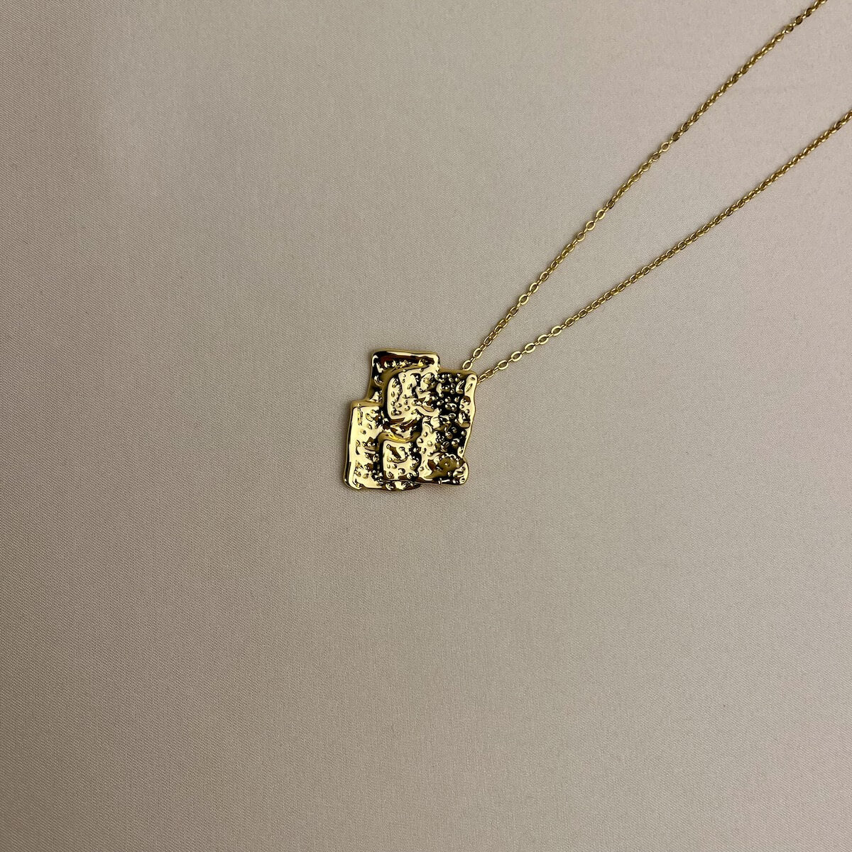 Textured Gold Statement Necklace