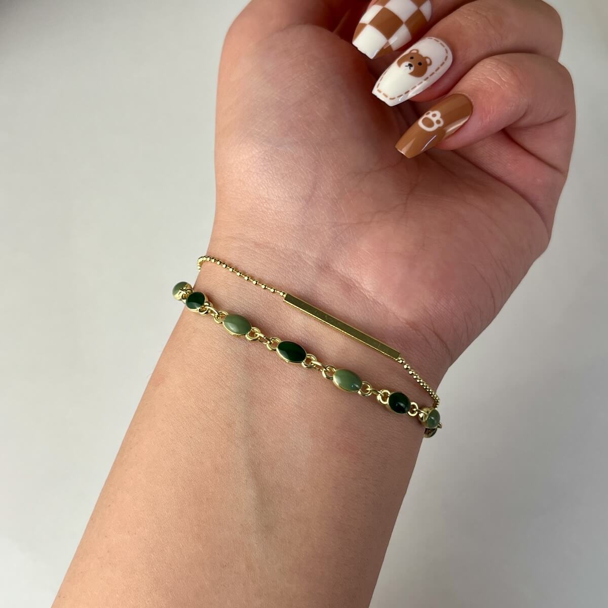 Verdant Glow Layered Bracelet