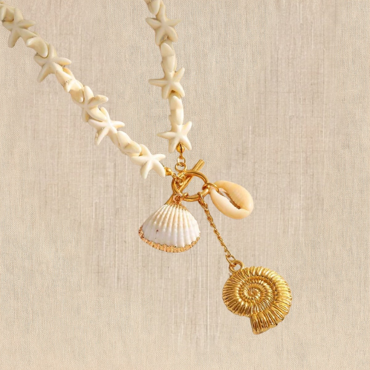 Ocean Fossil Star Necklace