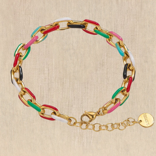 Carnival Link Enamel Bracelet