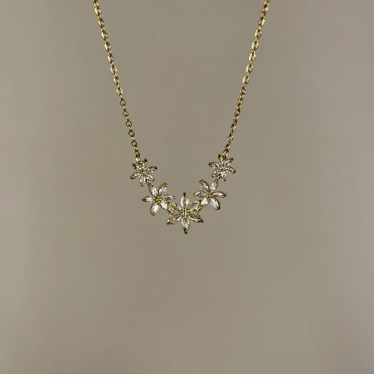 Floral Radiance Crystal Necklace