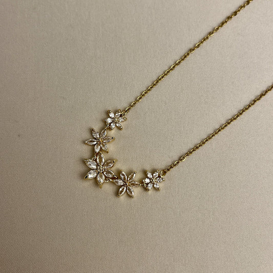 Floral Radiance Crystal Necklace