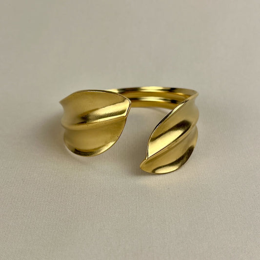 Gilded Leaf Cuff Bracelet