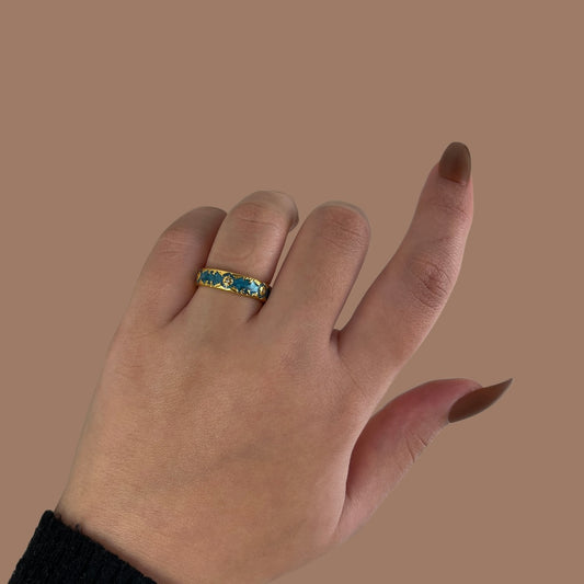 Golden Azure Vine Ring