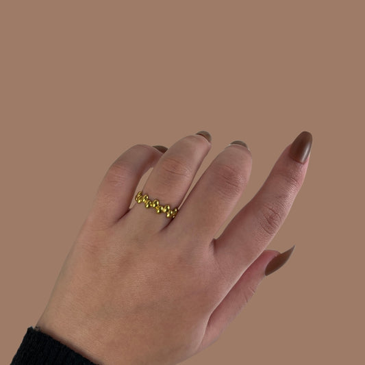 Golden Beaded Ring