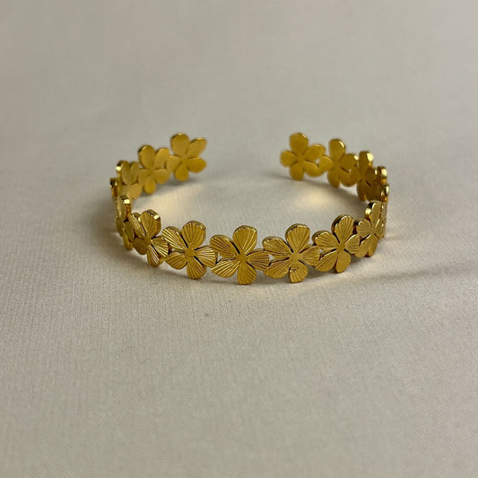 Golden Blossom Cuff Bracelet
