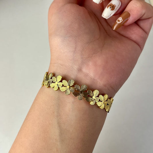 Golden Blossom Cuff Bracelet