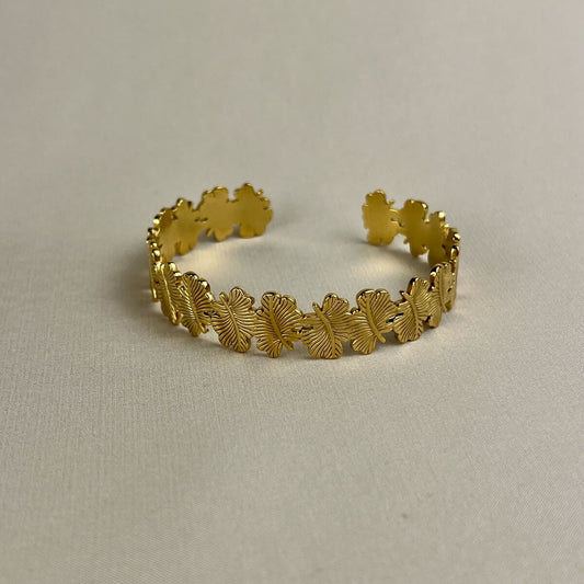 Golden Clover Cuff Bracelet