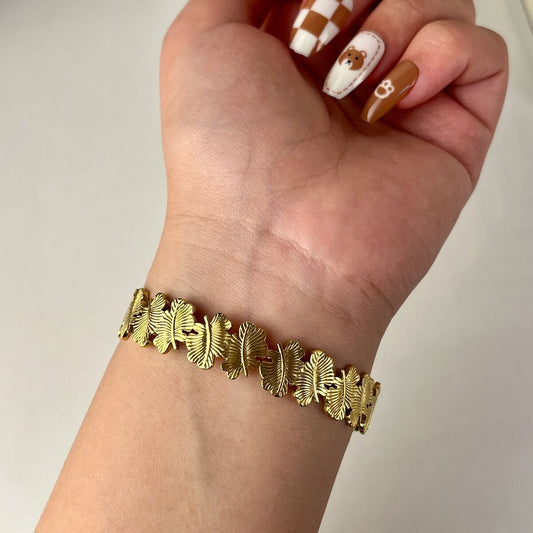 Golden Clover Cuff Bracelet