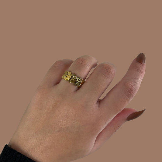 Golden Leaf Band Ring