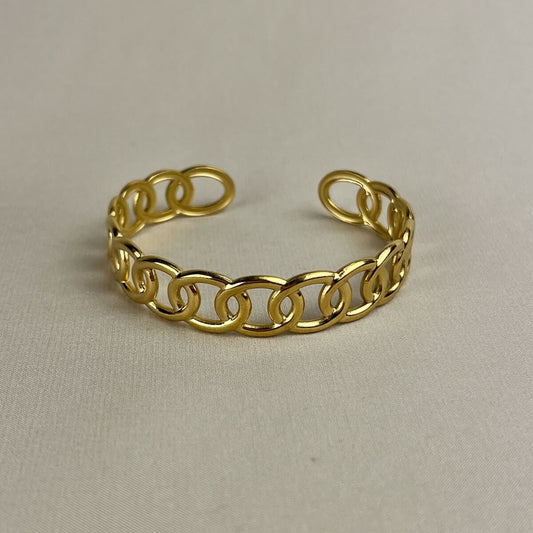 Golden Link Cuff Bracelet