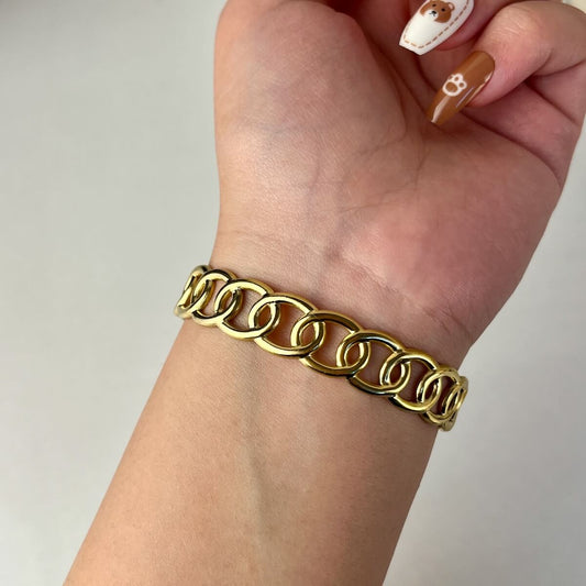 Golden Link Cuff Bracelet