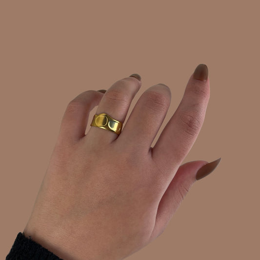 Golden Modern Cuff Ring