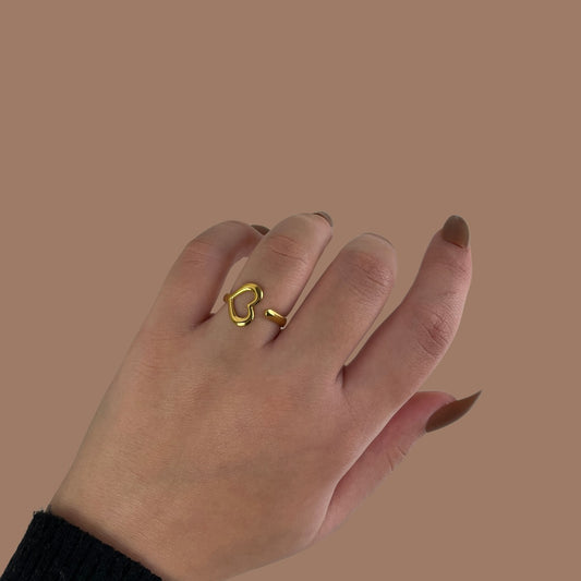 Golden Open Heart Ring