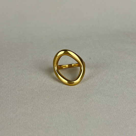 Golden Organic Circle Ring