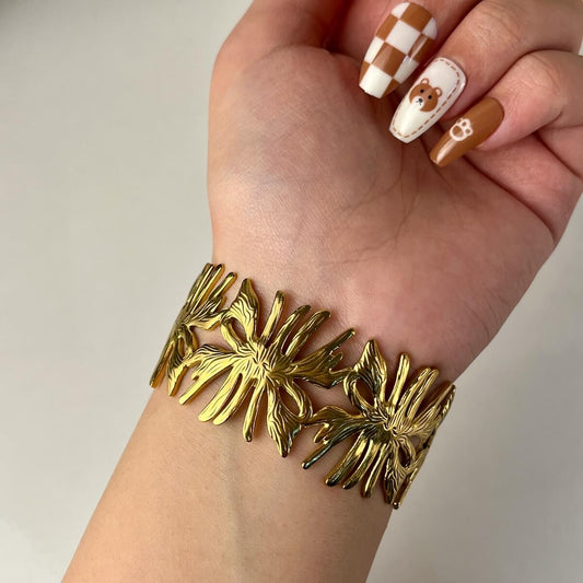 Golden Palm Cuff Bracelet