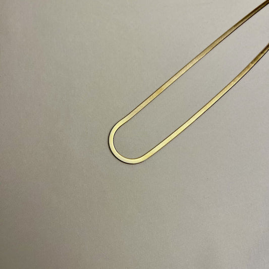 Golden Sleek Herringbone Necklace