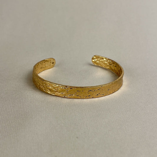 Golden Textured Cuff Bracelet