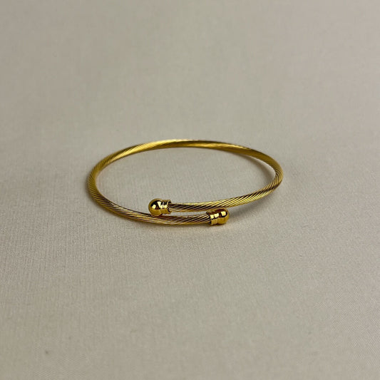 Golden Twist Cable Bangle