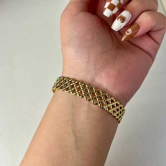 Golden Woven Cuff Bracelet
