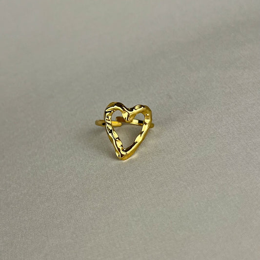 Hammered Heart Ring