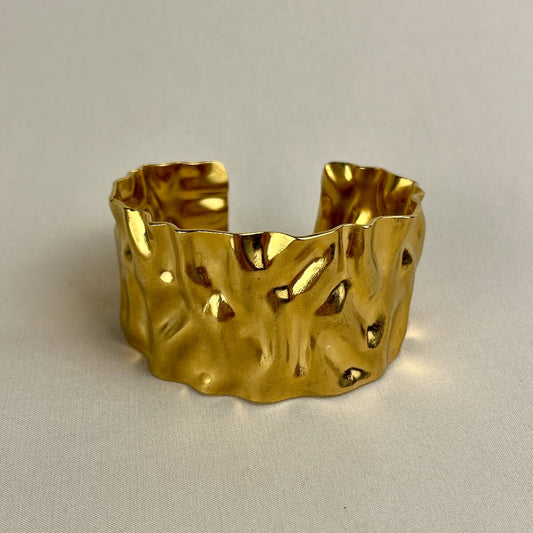 Molten Gold Sculpted Cuff Bracelet