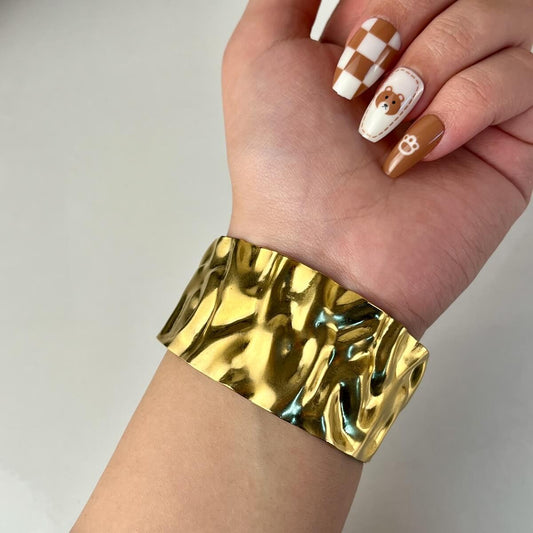 Molten Gold Sculpted Cuff Bracelet