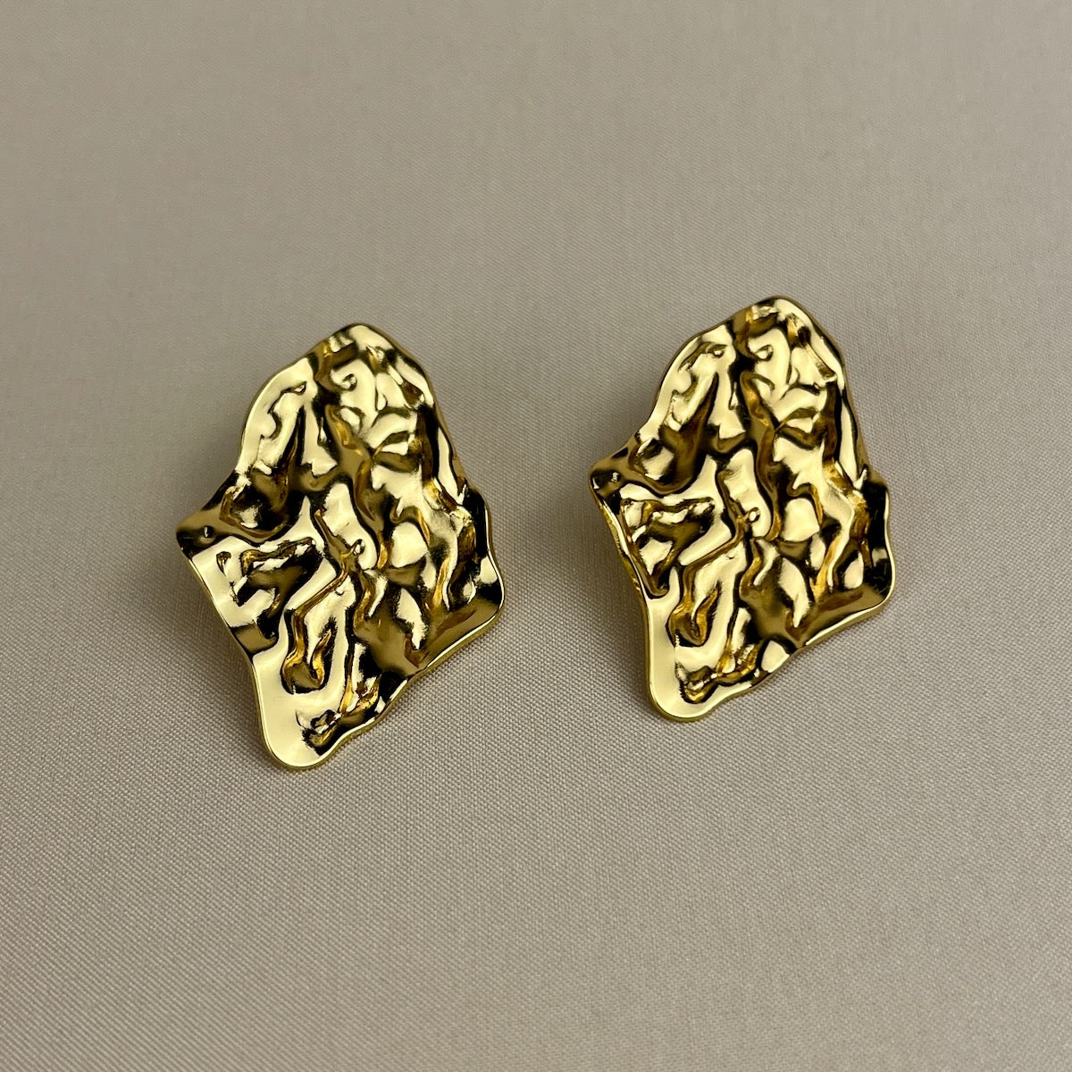 Molten Textured Statement Earrings