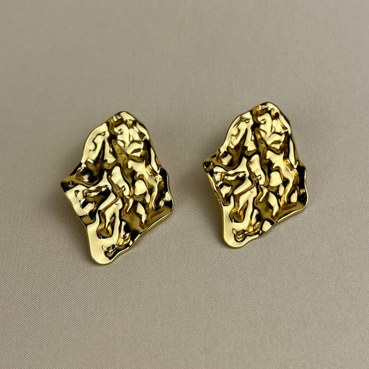 Molten Textured Statement Earrings
