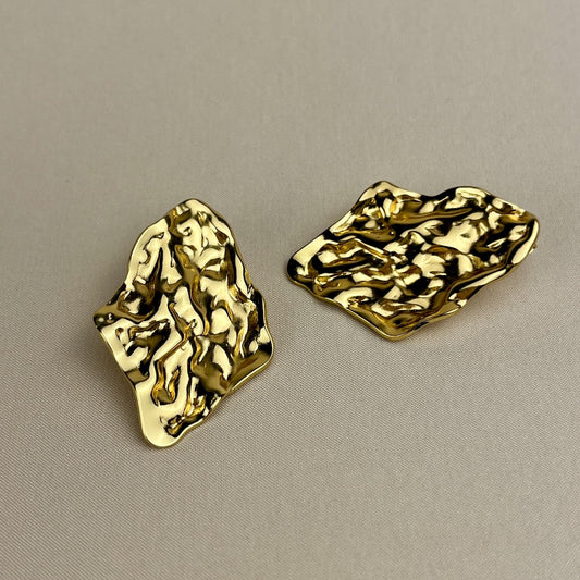 Molten Textured Statement Earrings