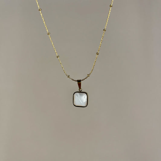 Pearl Essence Square Necklace