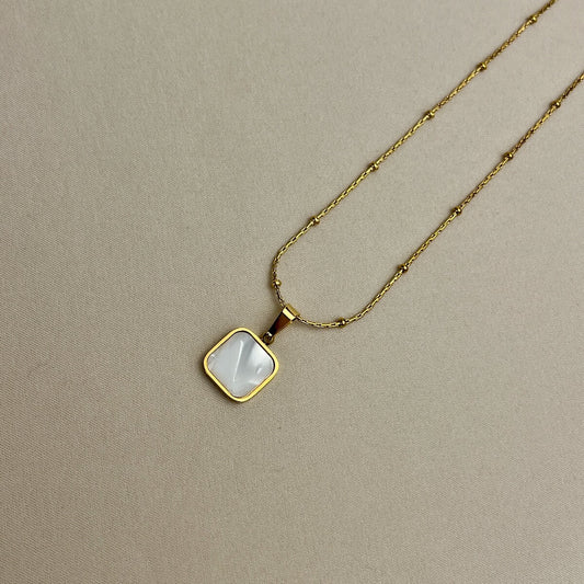 Pearl Essence Square Necklace