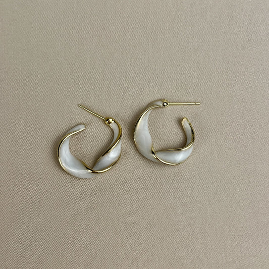 Pearl Swirl Hoops