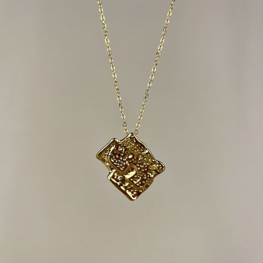 Textured Gold Statement Necklace