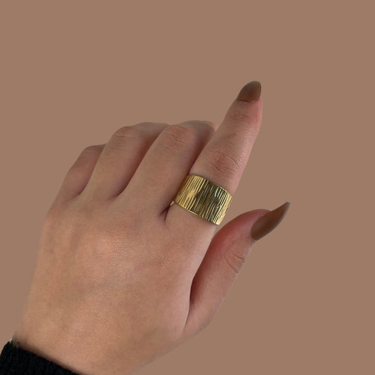 Textured Wide Band Ring