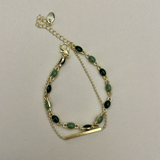 Verdant Glow Layered Bracelet