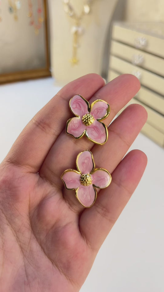 Petal Bloom Pink Studs