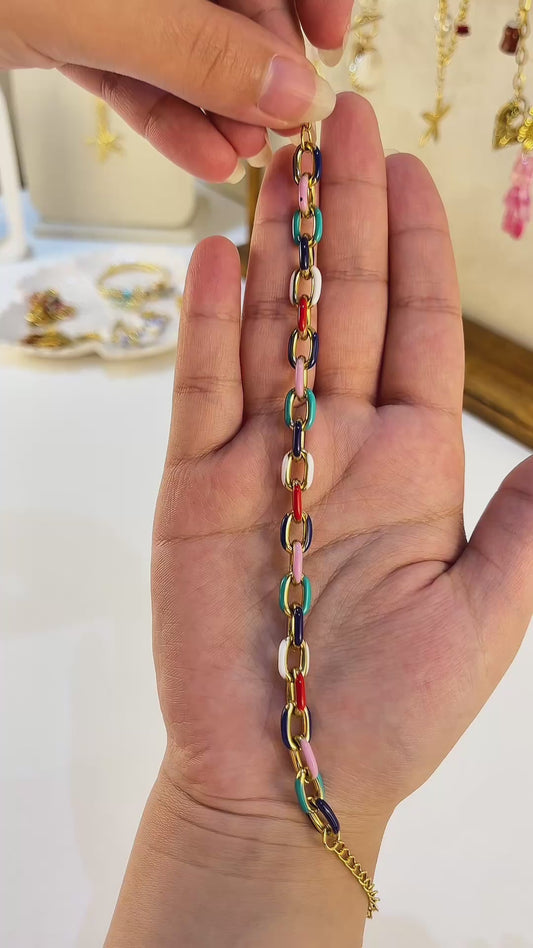 Carnival Link Enamel Bracelet