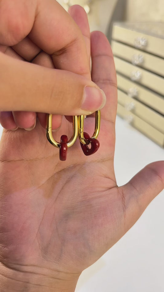 Cherry Glaze Heart Hoops